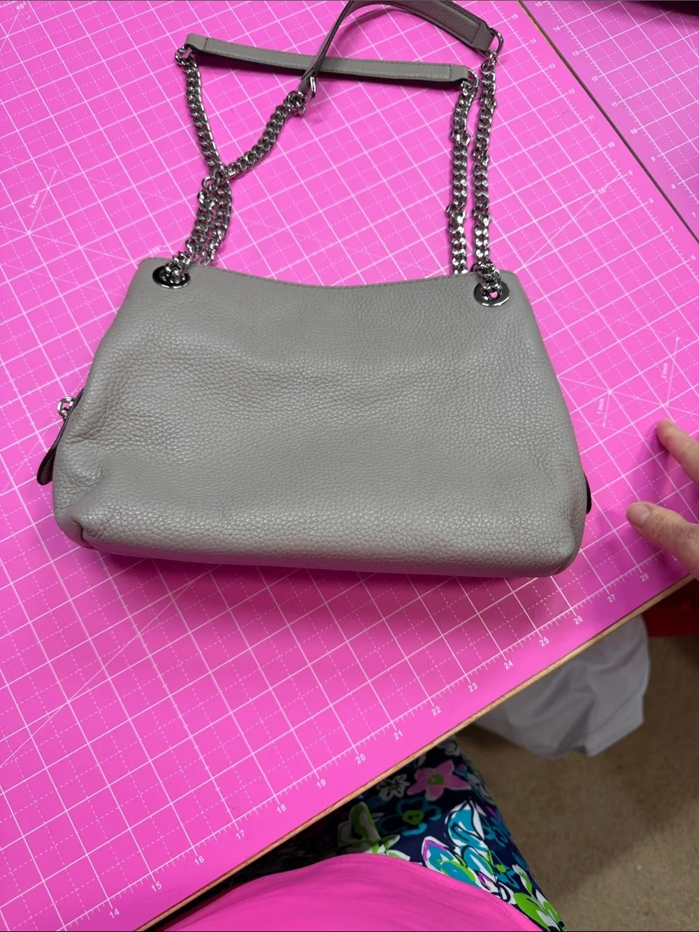 Michael Kors Pebbled Leather Shoulder Bag in Grey